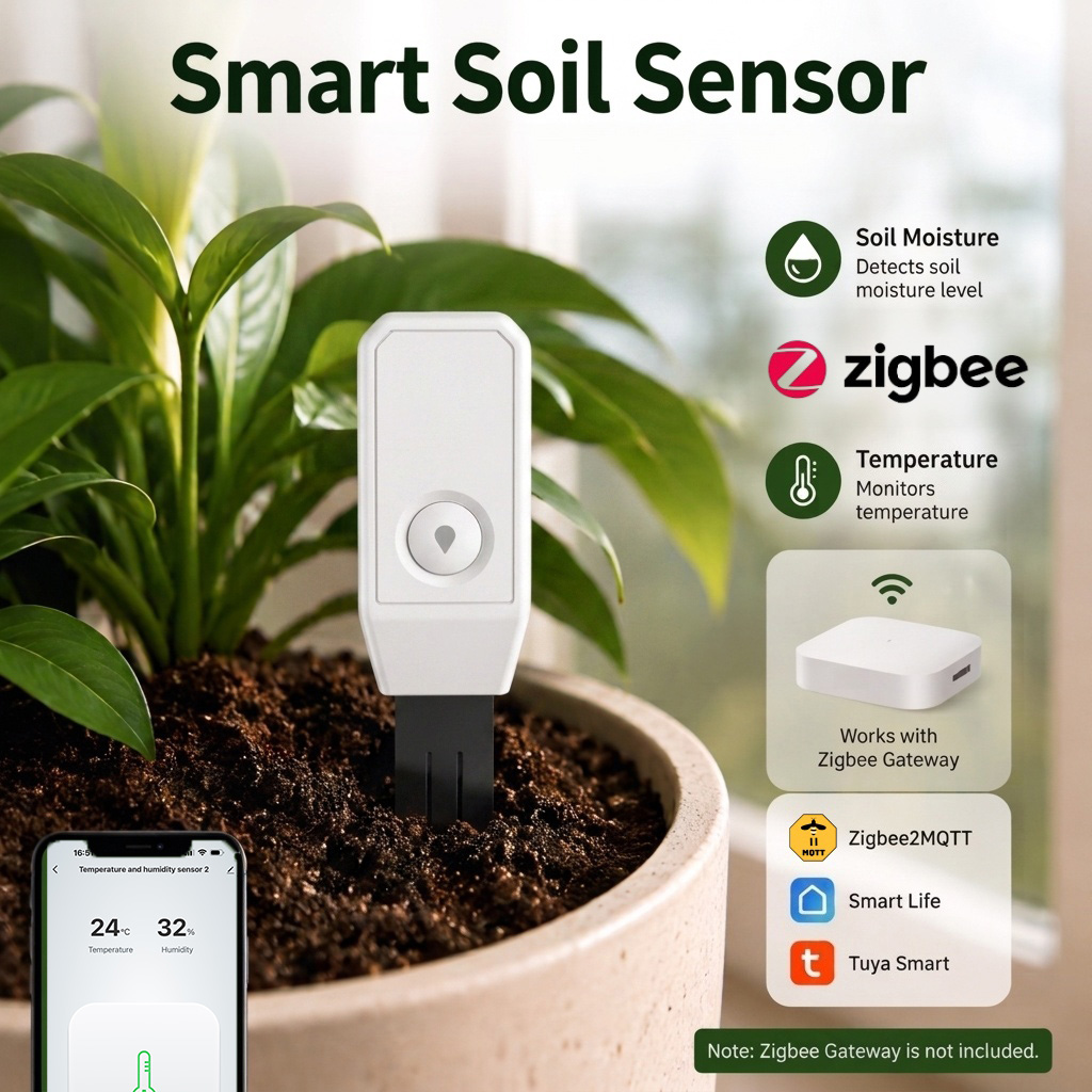 Smart Home Mqtt - Czujnik wilgotności gleby Zigbee, tester gleby,