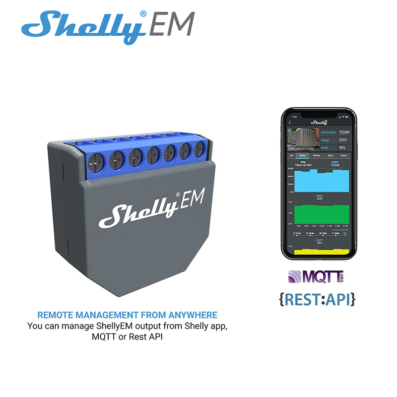 Smart Home Alexa - SHELLY EM Wifi Inteligentny Przełącznik Sterujący