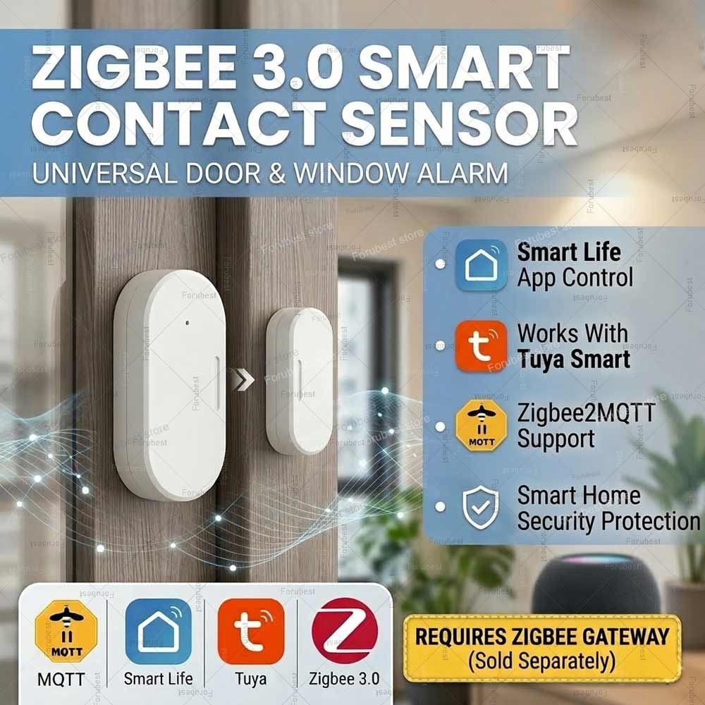 Smart Home Mqtt - Czujnik otwarcia drzwi/okien Tuya Zigbee, alarm