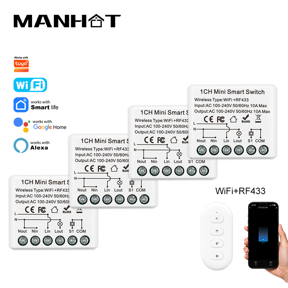 Smart Home Features - Miniaturowy inteligentny przełącznik WIFI 10A RF433Mhz