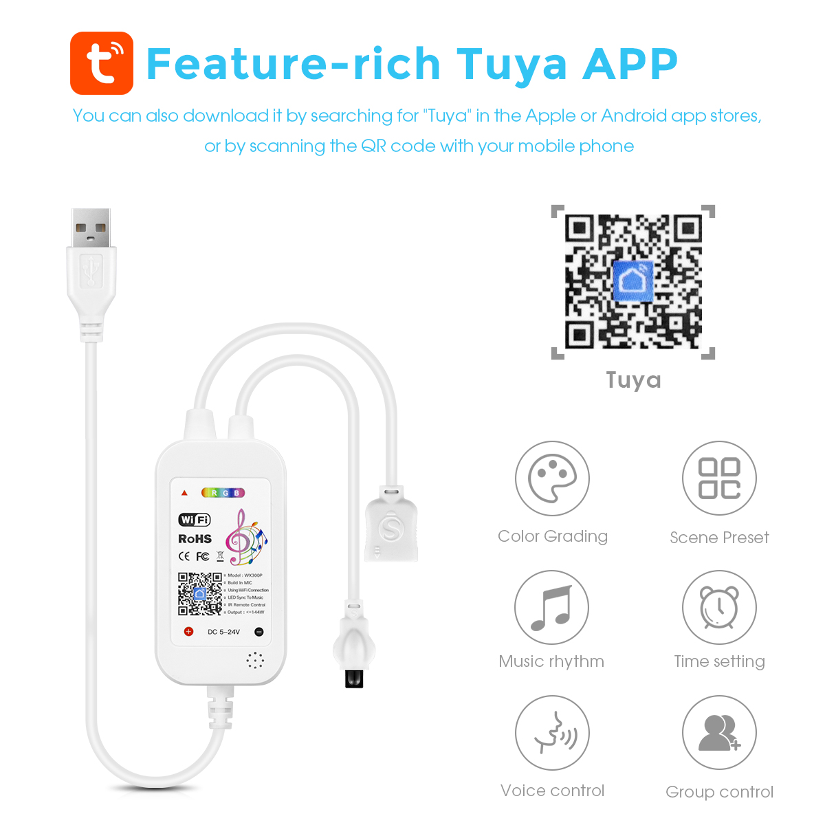 DC5V Tuya APP Wifi LED RGB Con – Alexa Compatible Bulb recenzja i cena